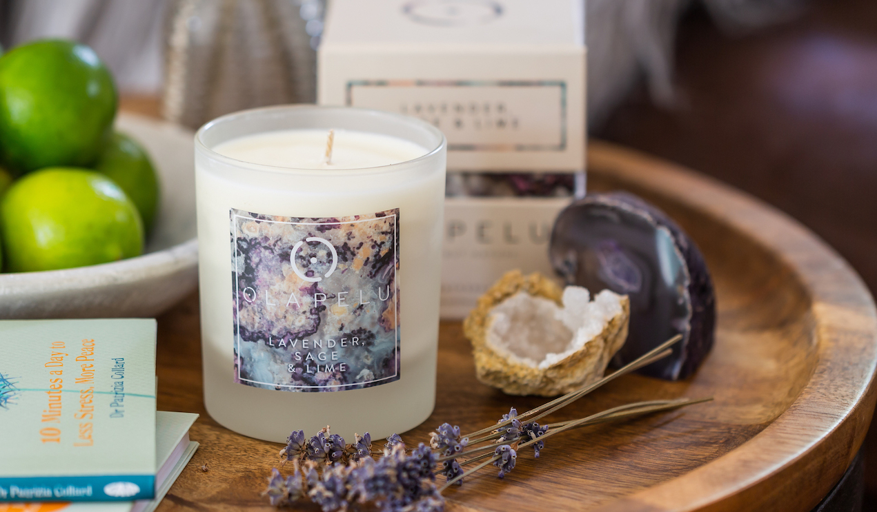LAVENDER, SAGE & LIME - ESSENTIAL OIL CANDLE - OLA PELU - Nothing but nature